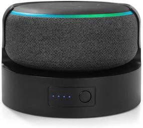 img 4 attached to Liboer Battery Base for Echo Dot 3rd Gen - 10400mAh, 16 Hours Playback, Portable Charger & Speaker Stand, Black 10400mAh