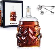 🍾 premium transparent whiskey flask carafe decanter - includes 4 stainless steel whiskey stones, ice tong, and whiskey glasses for wine, brandy, scotch, bourbon, vodka, liquor - 750ml logo