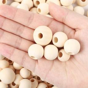 img 2 attached to 🔨 170pcs Large Size Wooden Beads for Crafts - Assorted Sizes 16mm/20mm/25mm - Unfinished Natural Round Beads Bulk with 10 Metres Jute Twine for Craft Making