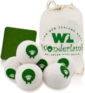 🐑 wonderlamb wool dryer balls: xl 6 packs - reusable, natural fabric softener | reduce wrinkles, eliminate static, & dry faster! superior to dryer sheets logo
