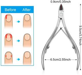 img 3 attached to 💅 Professional Stainless Steel Cuticle Nippers: Dead Skin Remover Tool for Manicure and Pedicure