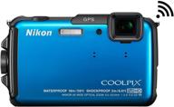 nikon coolpix aw110 wi-fi and waterproof digital camera with gps (blue) (old model) logo