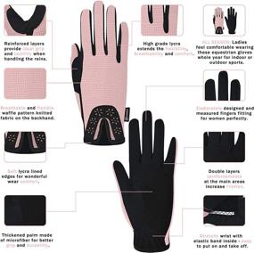 img 3 attached to 🐎 ChinFun Ladies' Laser Flower Pattern Horse Riding Gloves – Anti-Slip, Stretchable, Sweat-Absorbing Mittens for Equestrian Sports (Summer & Winter)