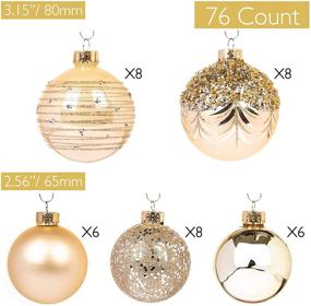 img 1 attached to 🎄 76 Count Elegant Premium Gold Glass Christmas Ball Ornaments for Christmas Trees - Ideal Variety Set of Holiday Decorations, Every Day is Christmas