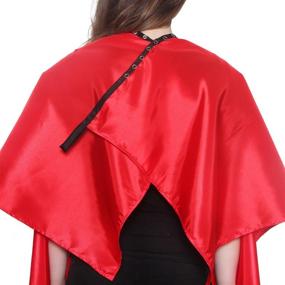 img 2 attached to 🔴 Premium Mane Caper Red Iridescent Salon Cape: Pro Quality 45" x 60" w/ Snaps – Heavy Duty, Long Lasting & Specialized for Barbershops and Beauty Shops (Red)