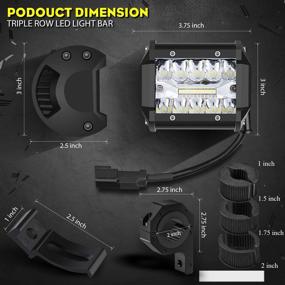 img 1 attached to 🚧 Suzco 4-Inch 60W 3-Row Offroad LED Work Light Bar Kit - Waterproof, 12V/24V, Spot/Flood/Combo Lightbar with Wiring Harness and Switch - Ideal for 4x4 ATV UTV