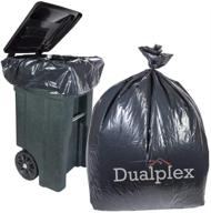 dualplex gallon black trash garbage cleaning supplies and trash bags logo