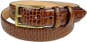 img 4 attached to 👞 Genuine Italian Calfskin Leather Smooth Men's Accessories: Exquisite Belts Collection