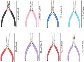 img 3 attached to 8PCS Jewelry Pliers Set by Katfort – Essential Tools for Jewelry Making, Wire Cutters, Long Nose Plier with Teeth, Round Nose Pliers, Curved Nose Pliers, Flat Nose Pliers