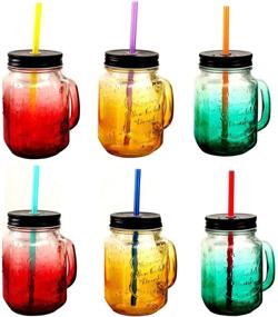 img 1 attached to 🌈 Colorful and Durable 32-Piece Reusable Plastic Straws for Mason Jars and Tumblers - Extra Long, Unbreakable Rainbow Straws with Cleaning Brushes - BPA Free and Eco Friendly