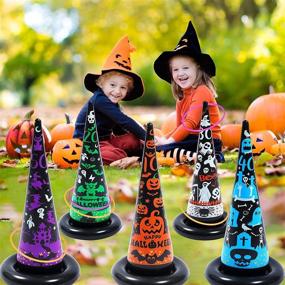 img 1 attached to Voiiake Halloween Party Games: Inflatable Witch Hat Ring Toss Game - Halloween Carnival Fun for Kids, Adults, and Families - Perfect for Indoor and Outdoor Fun - Garden Toys for Halloween Festivities