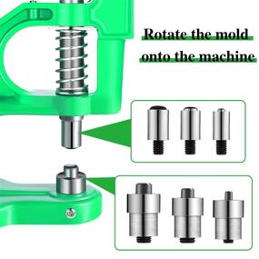 img 1 attached to 🔒 3 Die Hand Press Grommet Machine Kit for Grommets, Eyelets, Snap Buttons - 2400 Pieces, Size 0, 2, 4 (Green)