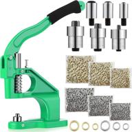 🔒 3 die hand press grommet machine kit for grommets, eyelets, snap buttons - 2400 pieces, size 0, 2, 4 (green) logo