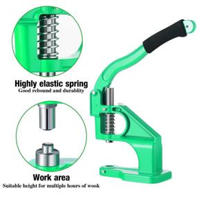 img 2 attached to 🔒 3 Die Hand Press Grommet Machine Kit for Grommets, Eyelets, Snap Buttons - 2400 Pieces, Size 0, 2, 4 (Green)