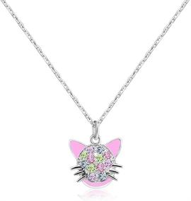 img 1 attached to 🐱 Radiant Chanteur Crystal Cat Enamel Kids Baby Girl Crystal Elements: Sparkle and Style!