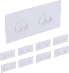 img 4 attached to Maximize Bathroom Organization with LAIGOO Replacement 8 Pcs Adhesive Hooks Sticker/Wall Hooks for Banthroom Shelf Corner Shower Caddy