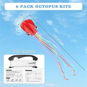 img 3 attached to 🐙 Skylety Octopus Kite Set: 6 Easy Flyer Kites with Long Tail - Perfect for Beach, Park, Outdoor Games!