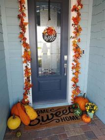 img 1 attached to 63-inch Fall Maple Leaf Garland with White Pumpkins, Pine Cones, and Red Berries - Perfect for Wedding, Thanksgiving, Halloween, Christmas Décor