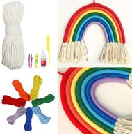 🌈 mifun macrame kit for beginners - diy rainbow wall-hanging craft set with cotton rope - rainbow wall decor for bedroom, living room, nursery (rainbow big) logo