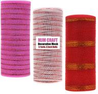 💕 valentine's day decorative mesh: red, pink, and white mix - pack of 3, 5 yards, 6 inch rolls - diy crafts, home decor, handmade supplies (valentine) logo