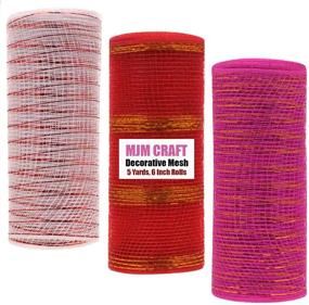 img 1 attached to 💕 Valentine's Day Decorative Mesh: Red, Pink, and White Mix - Pack of 3, 5 Yards, 6 Inch Rolls - DIY Crafts, Home Decor, Handmade Supplies (Valentine)