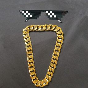 img 1 attached to 🔗 Lorigun Thug Life Gold Chain: Punk Style Hip Hop Ornament, Huge Golden Necklace for Thug Life Costume (31.2 Inches Circumference)