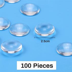img 2 attached to 🔍 100 Pieces Clear Glass Dome Cabochons - Transparent Glass Cabochons for Jewelry Making, Photo Pendants - Non-Calibrated Round Shape (1 inch/25mm)