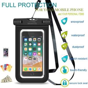 img 2 attached to 📱 Smartlle Waterproof Phone Case - IPX8 Cellphone Dry Pouch Bag for iPhone & Samsung - 2 Pack