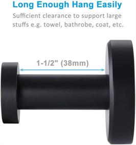 img 2 attached to 🧷 APLusee Matte Black Stainless Steel Modern Robe Towel Hook - Utility Shower Hanger for Bathroom, Kitchen, and Home Storage