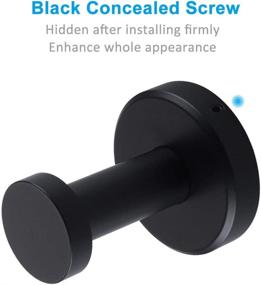 img 1 attached to 🧷 APLusee Matte Black Stainless Steel Modern Robe Towel Hook - Utility Shower Hanger for Bathroom, Kitchen, and Home Storage