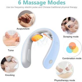 img 2 attached to 💆 ANLAWIN Smart Neck Massager with Heat APP Control | 6 Modes | 18 Intensity Levels | Electric Neck Massage for Pain Relief | Deep Tissue Trigger Point Intelligent Massage | Women Men | Office Home Car
