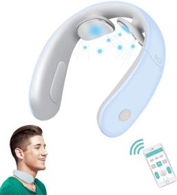 img 4 attached to 💆 ANLAWIN Smart Neck Massager with Heat APP Control | 6 Modes | 18 Intensity Levels | Electric Neck Massage for Pain Relief | Deep Tissue Trigger Point Intelligent Massage | Women Men | Office Home Car