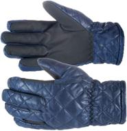 horze ladies quilted winter gloves logo