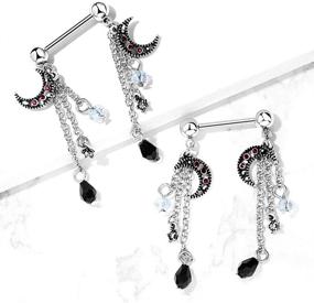 img 2 attached to Pierced Owl Crystal Dangle Barbells