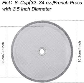 img 3 attached to ☕ Превосходные фильтры из нержавеющей стали - набор из 6 заменяемых сеток для кофеварки френч-пресс объемом 1000 мл