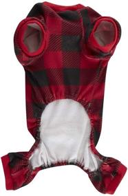 img 2 attached to 🐾 Lanyarco Cozy Small Dog Pajamas Snowman Snowflake Red 95% Cotton 5% Lycra