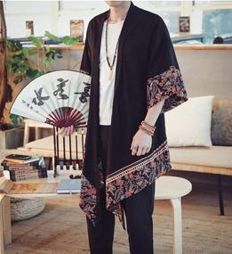 img 2 attached to 👘 Stylish HZCX Fashion Men's Lightweight Kimono Cardigan for Sleep & Lounge