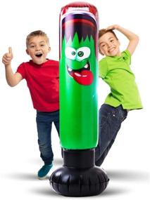 img 4 attached to Inflatable Punching Bag Set: Fun Blow Up Boxing Bag for Kids - 50'' Height