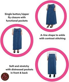 img 1 attached to 👗 ESTEEZ Women's Maxi Denim Skirt – Long A-Line Stretchy Jean Georgia