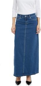 img 4 attached to 👗 ESTEEZ Women's Maxi Denim Skirt – Long A-Line Stretchy Jean Georgia