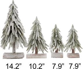 img 3 attached to 🎄 Set of 4 Mini Christmas Trees with Individual Snow Sprayed Coating and Wooden Bases