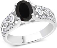 exquisite gem stone king sterling silver black onyx 🖤 engagement ring – 1.81 cttw women's gemstone birthstone (5,6,7,8,9) available logo