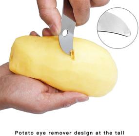 img 2 attached to 🔪 Fan Desen-Asian Professional Chef Stainless Steel Peeler: Unique Ergonomic Design for Effortless Potato, Apple, and Asparagus Peeling