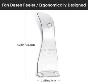 img 3 attached to 🔪 Fan Desen-Asian Professional Chef Stainless Steel Peeler: Unique Ergonomic Design for Effortless Potato, Apple, and Asparagus Peeling