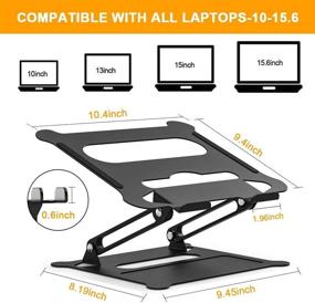 img 4 attached to Adjustable Laptop Stand by Suturun - Portable Computer Riser & Multi-Angle Holder with Heat-Vent - Elevate Laptop Stand for Mac, Notebook, Lenovo & More (10-17 inches)