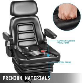 img 2 attached to 🪑 High-Performance VEVOR Suspension Seat: Adjustable Forklift Back Seat Replacement with Safety Switch, Ideal for Tractor & Forklift Suspension, Includes Seat Belt