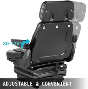 img 1 attached to 🪑 High-Performance VEVOR Suspension Seat: Adjustable Forklift Back Seat Replacement with Safety Switch, Ideal for Tractor & Forklift Suspension, Includes Seat Belt