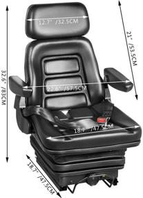 img 3 attached to 🪑 High-Performance VEVOR Suspension Seat: Adjustable Forklift Back Seat Replacement with Safety Switch, Ideal for Tractor & Forklift Suspension, Includes Seat Belt