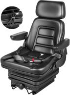 🪑 high-performance vevor suspension seat: adjustable forklift back seat replacement with safety switch, ideal for tractor & forklift suspension, includes seat belt logo