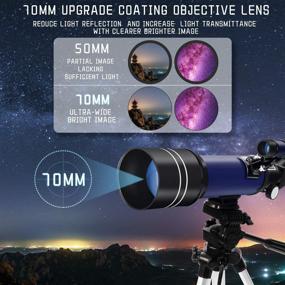 img 3 attached to 🔭 High Definition 70mm Aperture Telescope for Adult Astronomy – AZ Mount, Ideal for Beginners & Kids with Carry Bag, Tripod Phone Adapter – Portable Telescope for Moon, Stars, Stargazing and Travel